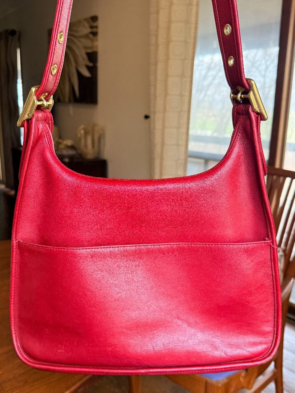 Vintage Coach Legacy Crescent Hobo in Cherry Red 9718 - Picture 7 of 12